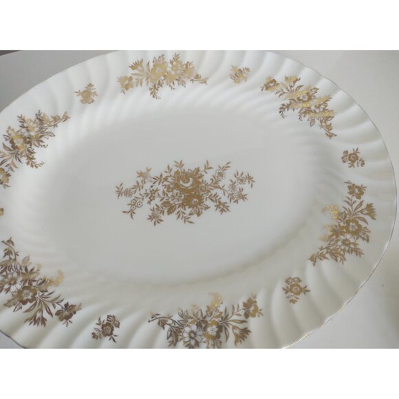 Minton Bone China 12 5/8" x 9 3/4" Oval Serving Platter Marlow Pattern - Picture 12 of 13